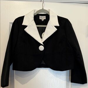 Lindy Bop Black and White Cropped Blazer